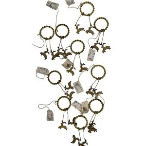 Vintage 1994 DII Gold Reindeer Christmas Napkin Rings Set of 10‎ India